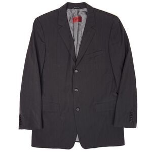 Hugo Boss Albo/Hago Mens 42L 3 Button Jacket Blazer Pinstripe Charcoal Wool